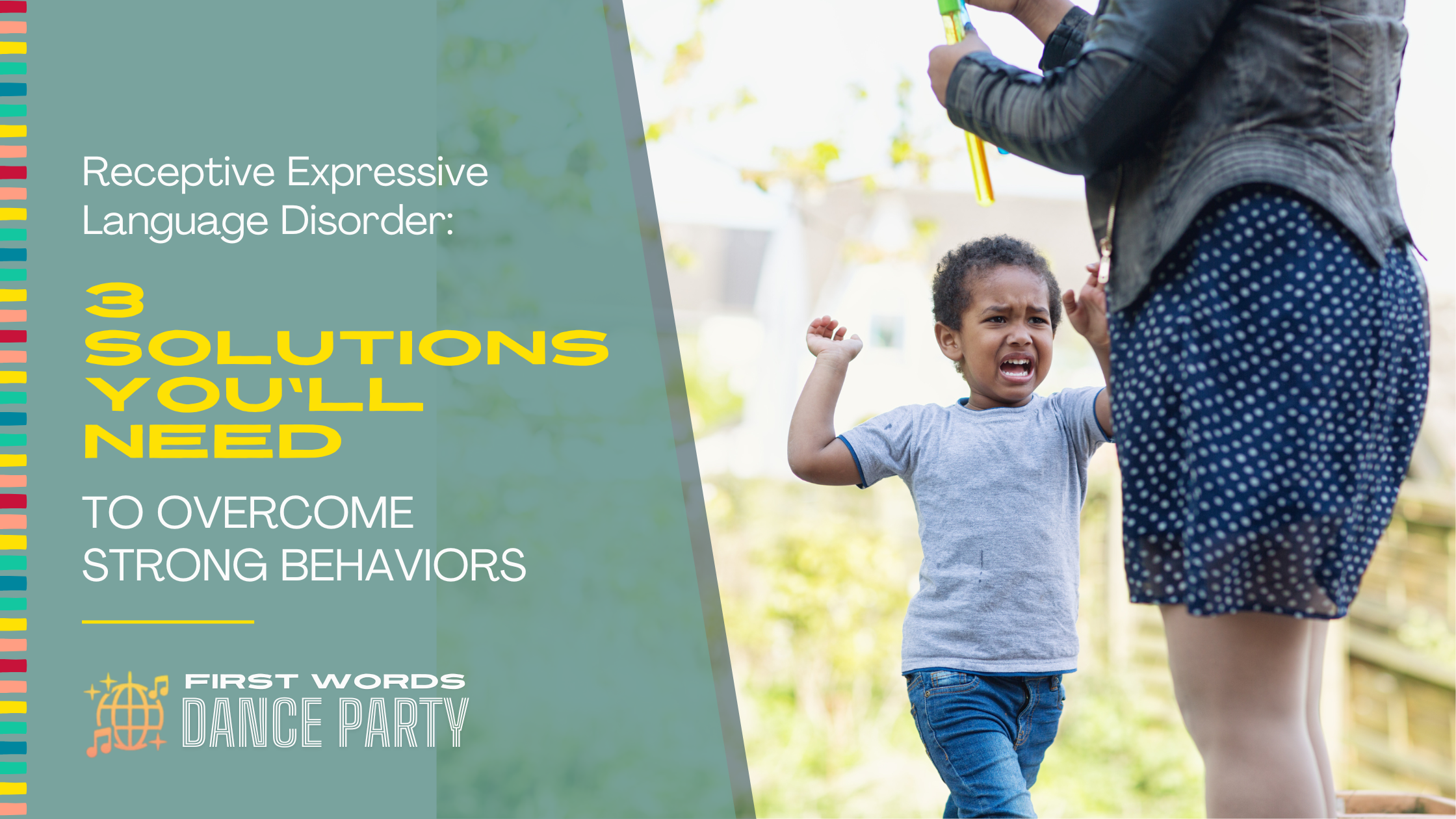 Child with receptive expressive language disorder crying.