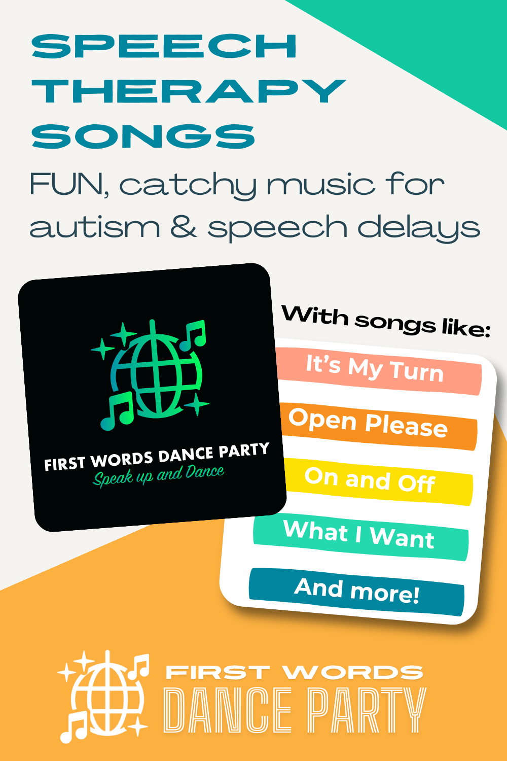 An album cover of speech therapy music for autism.