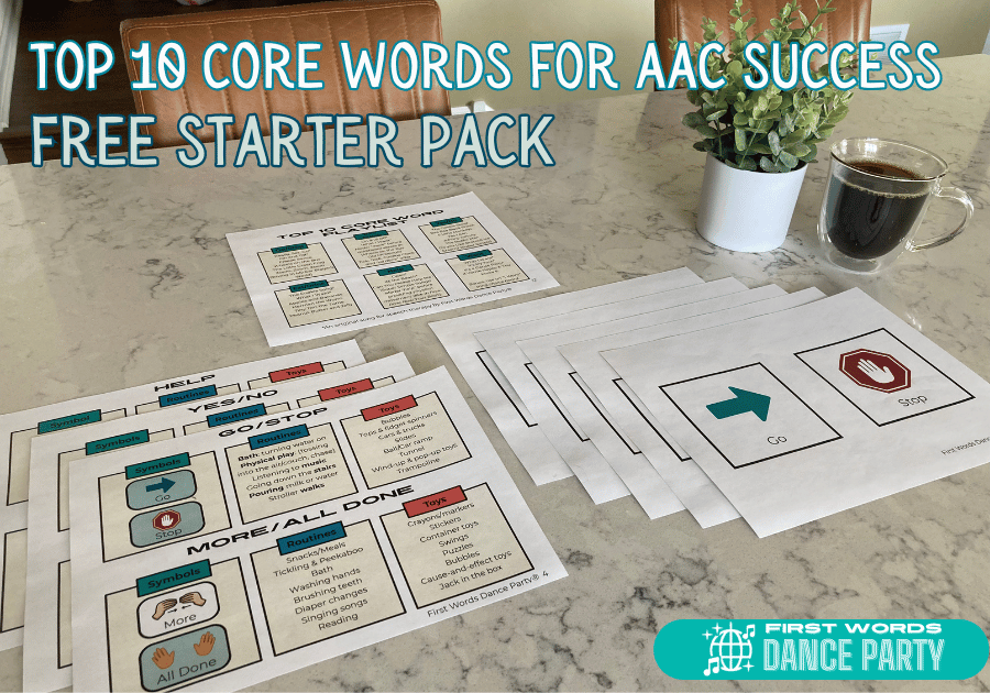 A free starter pack of the top ten core words for AAC success.