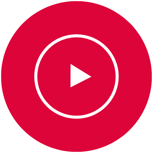 Clickable YouTube Music logo to stream speech and music therapy songs.