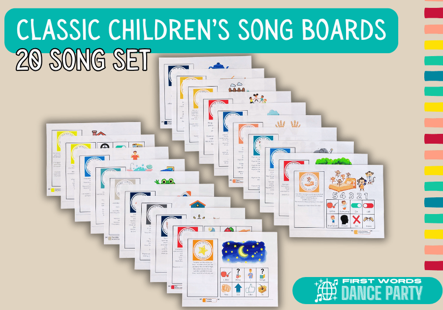 Classic children's song boards for speech and language support.