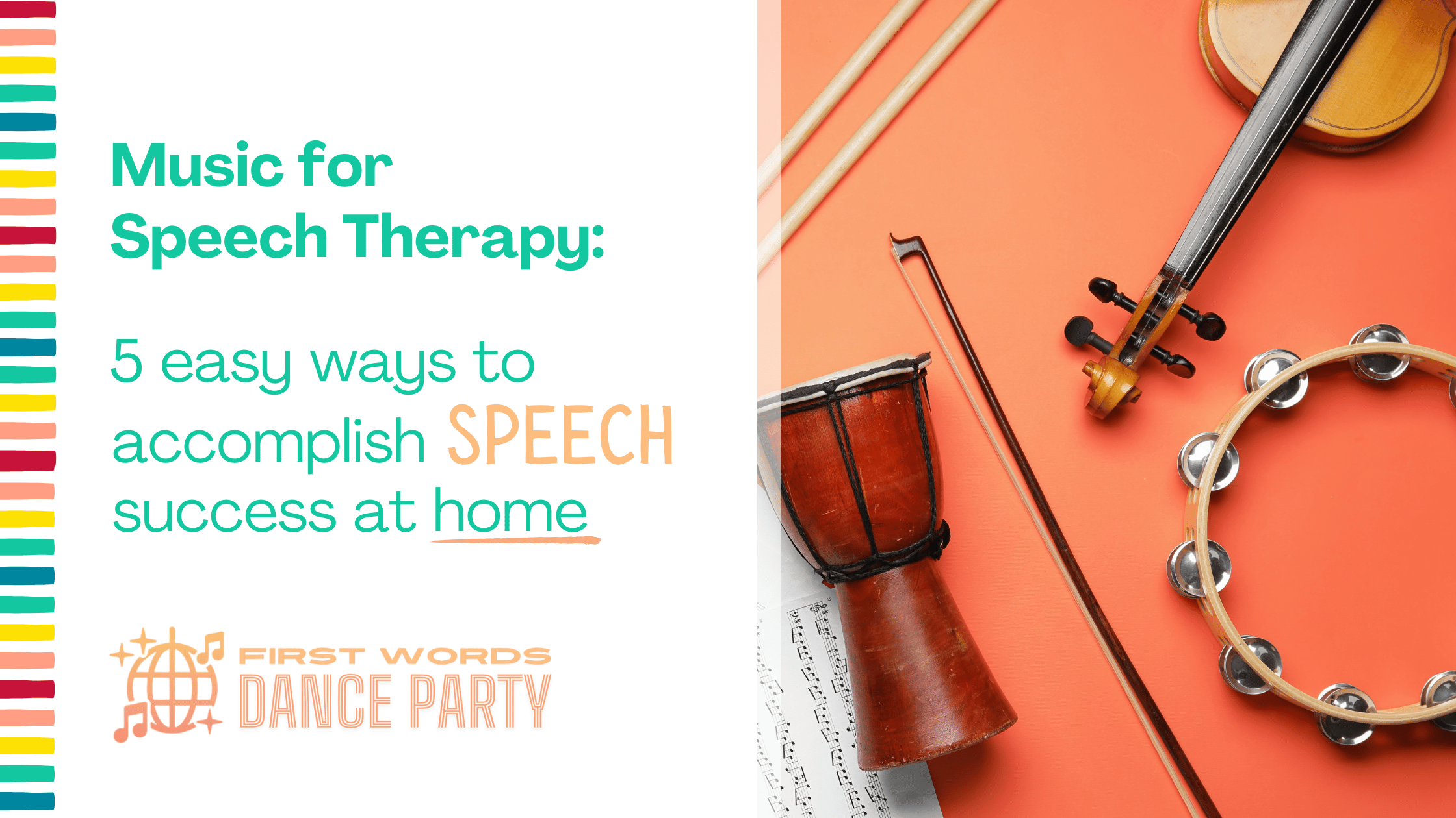 Instruments used in music for speech therapy.