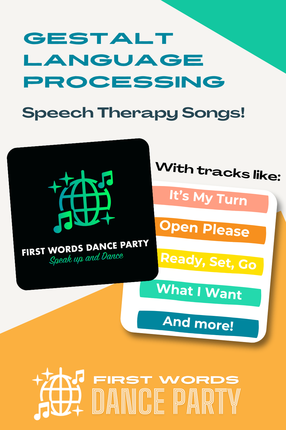 An album cover of speech therapy songs for the gestalt language process.