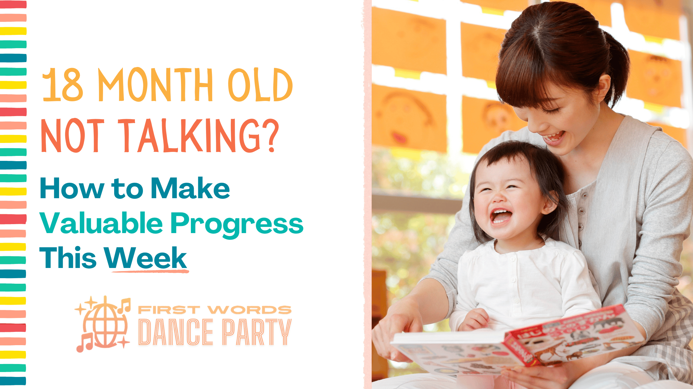 An 18 month old not talking as her mother sits with her.