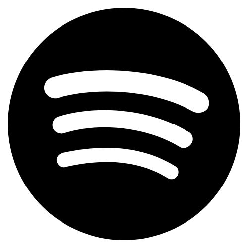 Black spotify three white sound waves logo for streaming songs to encourage speech