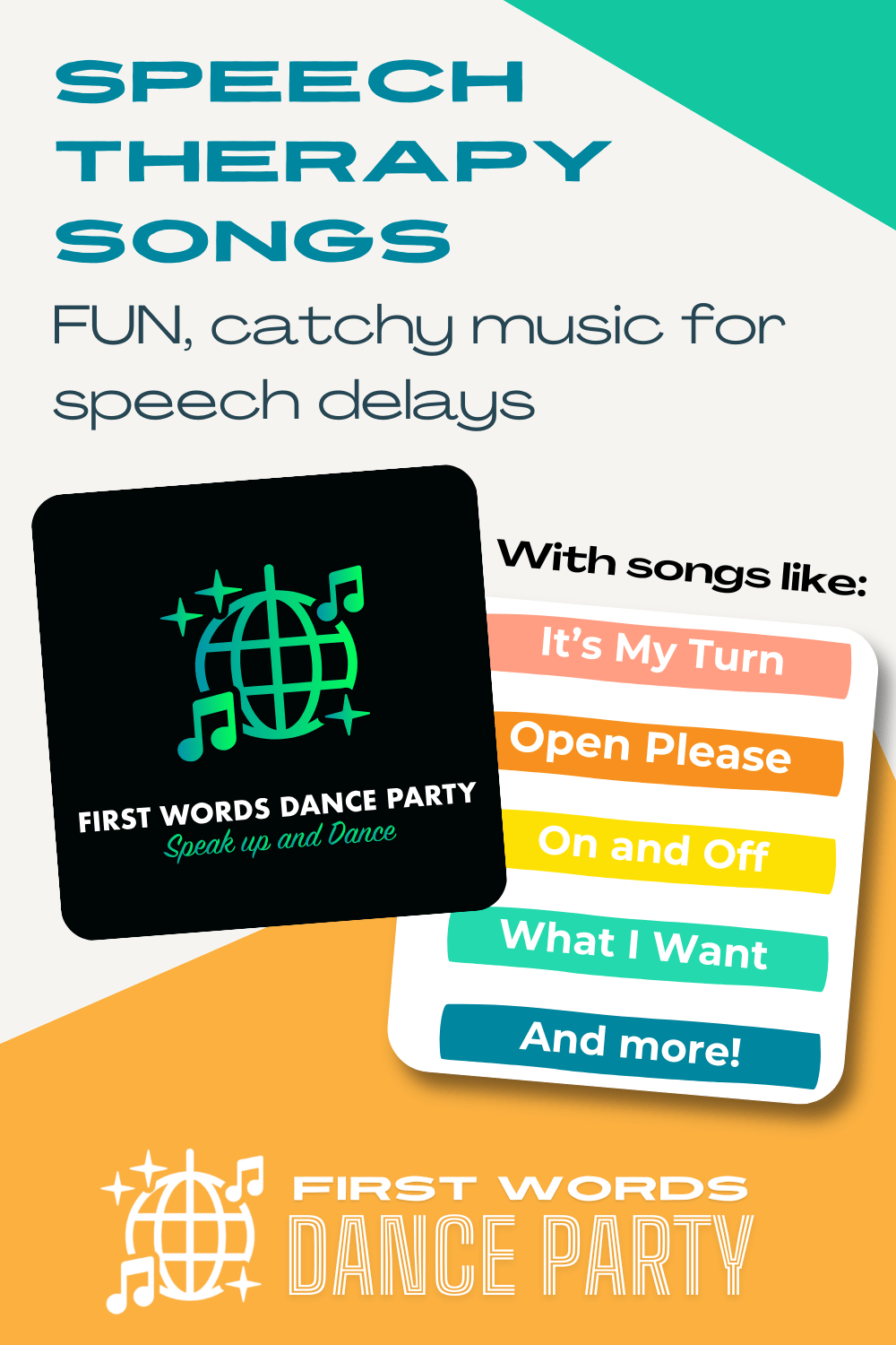 An album cover of songs for speech therapy home practice.