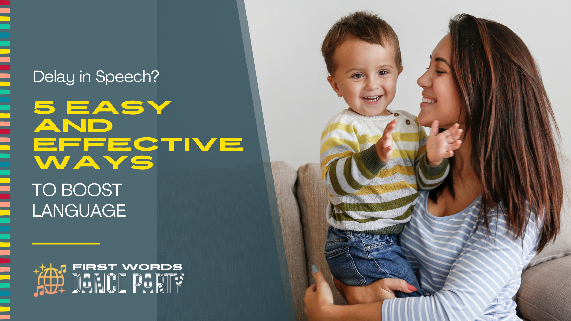 Mother holding a child with a delay in speech